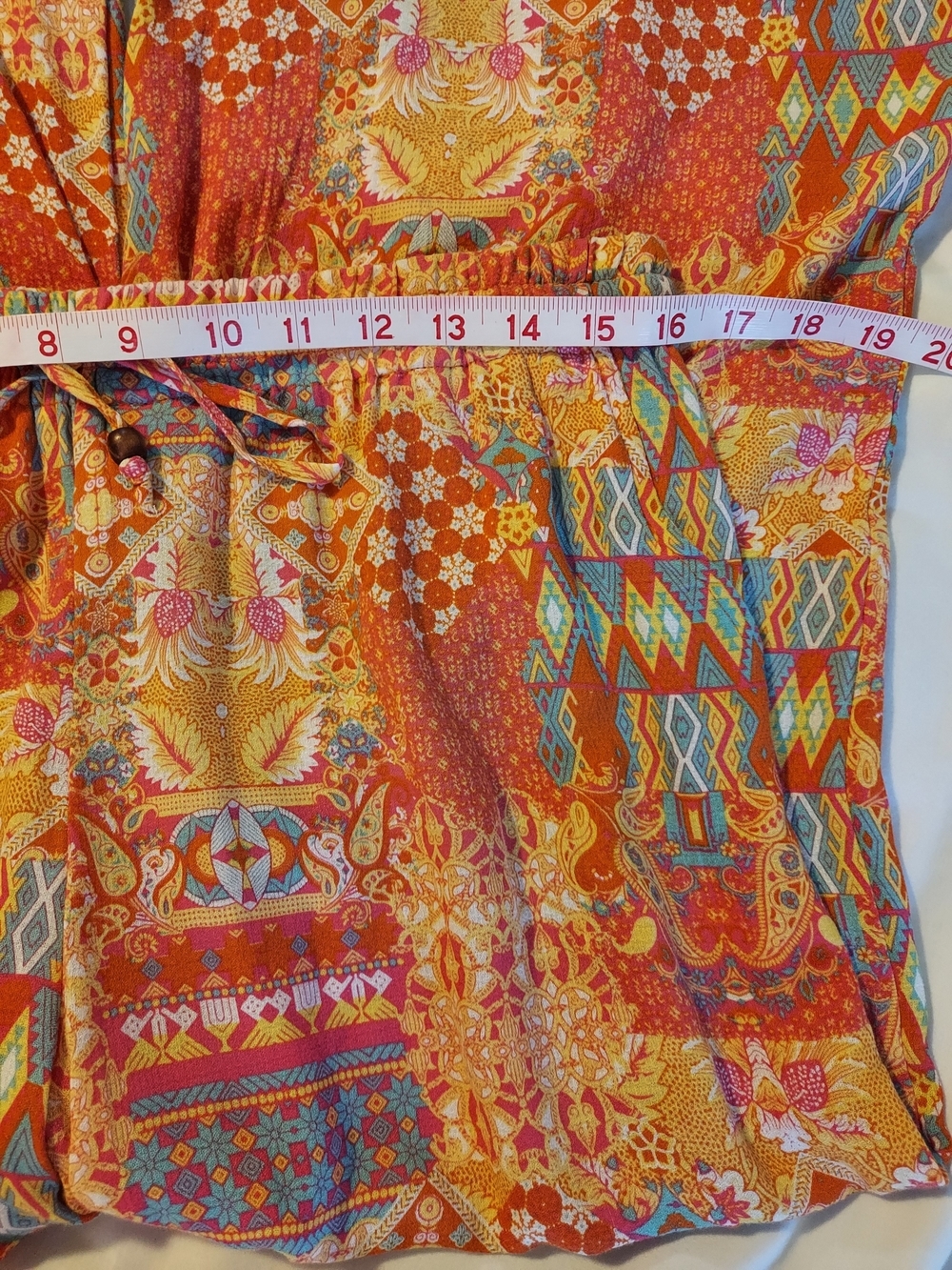 Christian Siriano Boho Wide Leg Pants in Orange Multi-Print M - Picture 4 of 8